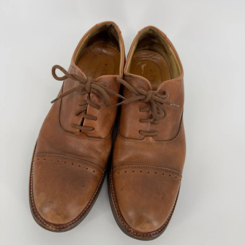 Samuel Hubbard Brown Leather Cap Toe Oxford Shoes M2140-055 Mens 10.5